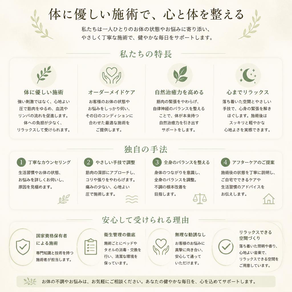 5. 手技の特長と安心のケア