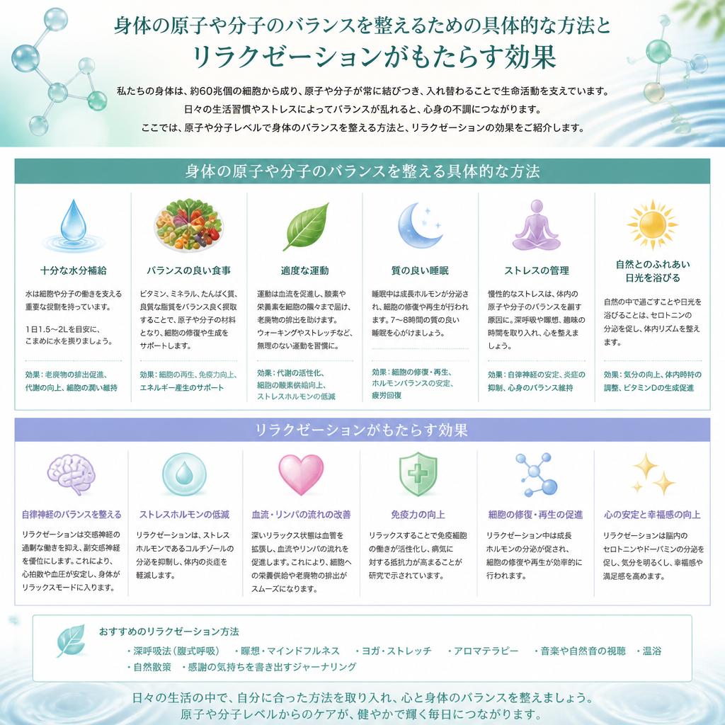 原子・分子のバランスを整える秘訣