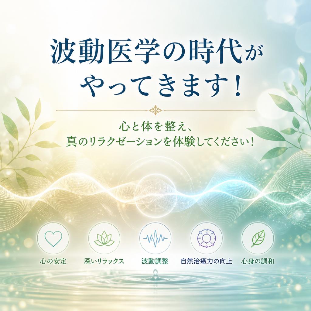 波動医学の時代がやってきます！心と体を整え、真のリラクゼーションを体験してください！