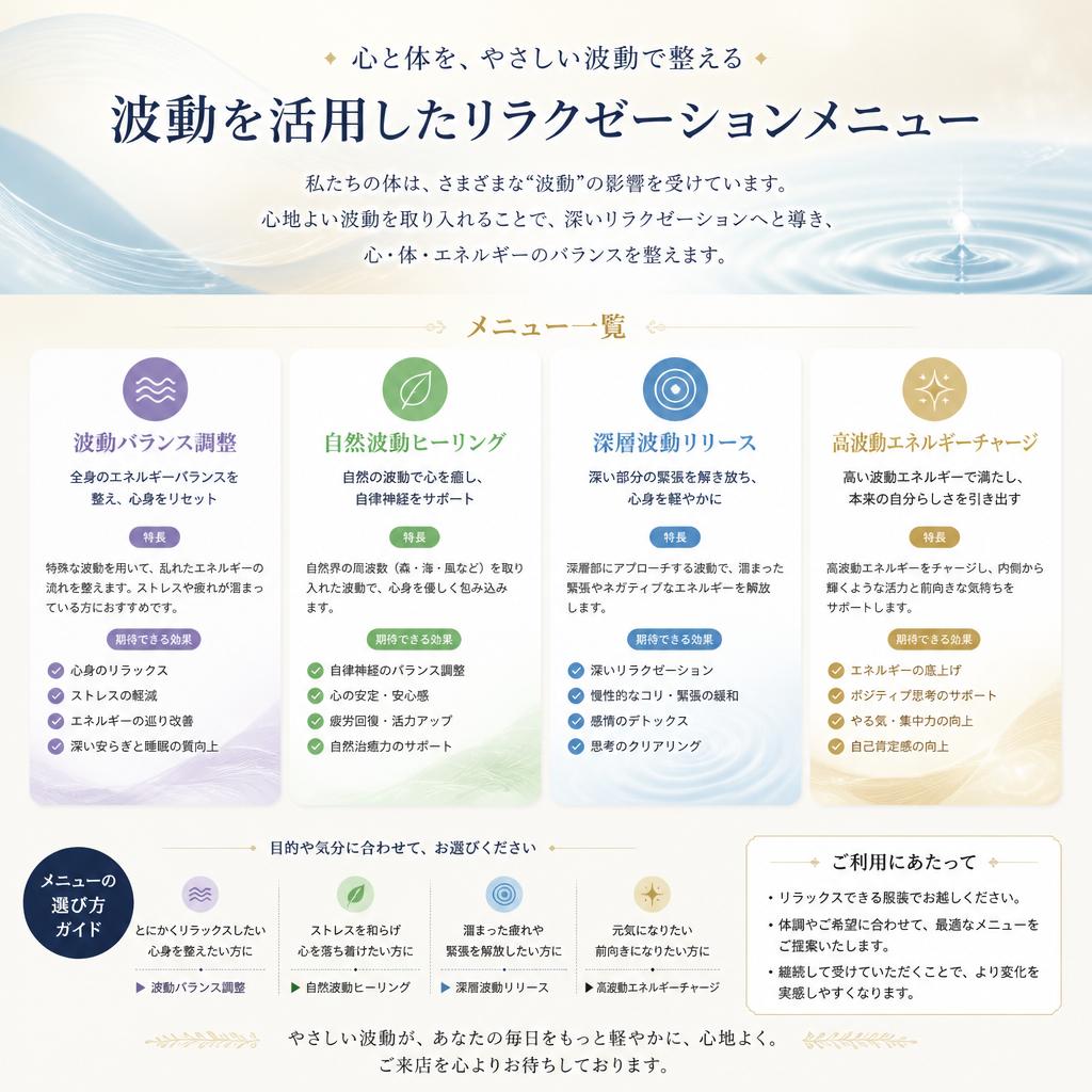 波動を利用したメニュー