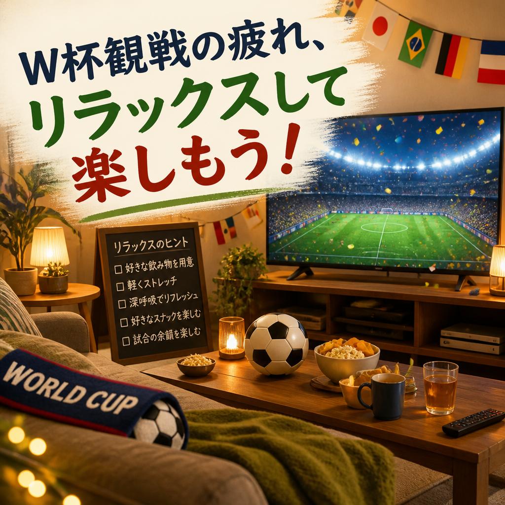 Ｗ杯観戦の疲れ、リラックスして楽しもう！