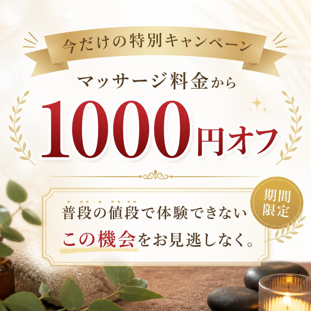 特別割引!1000円オフでお得に体験