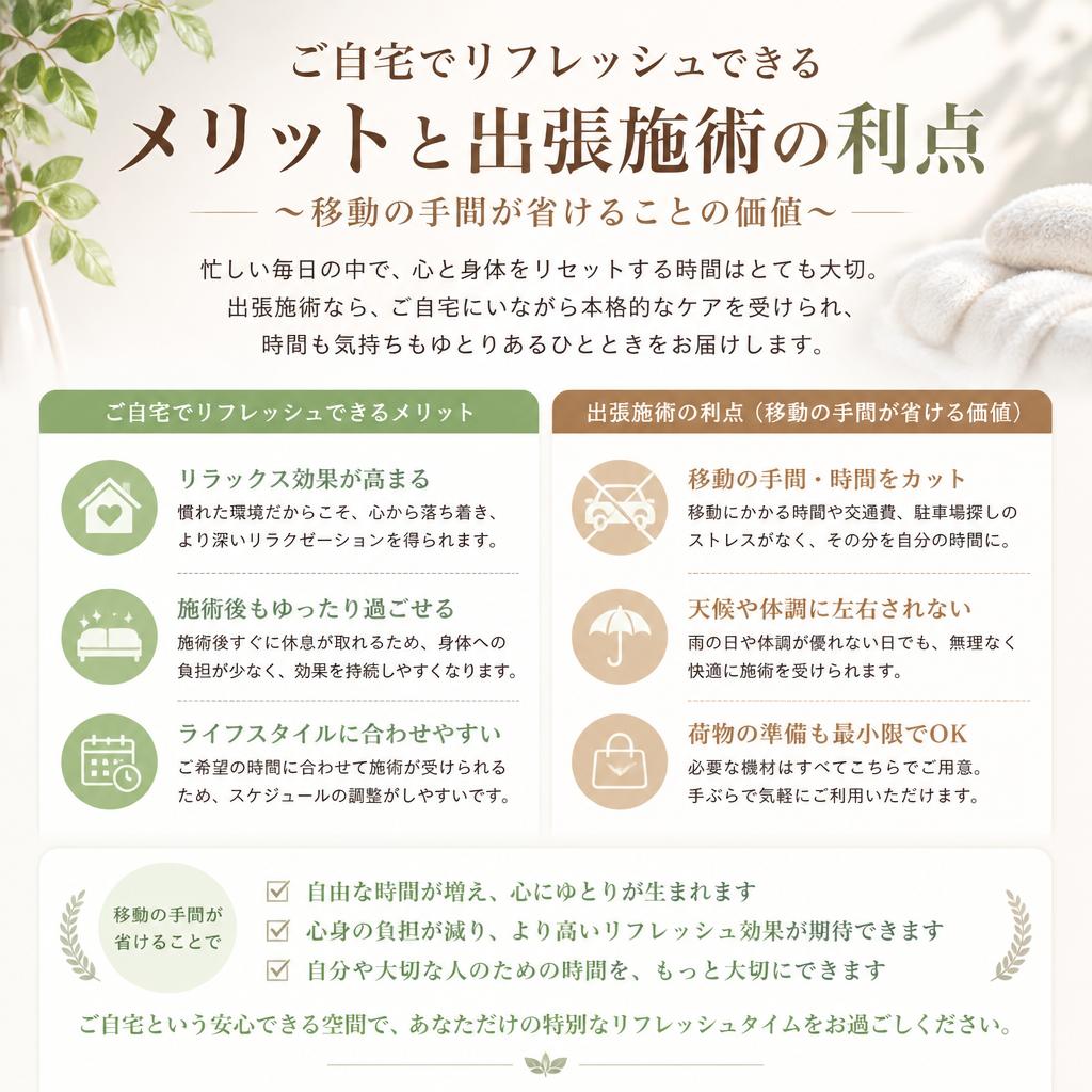 訪問型リラクゼーションの利点