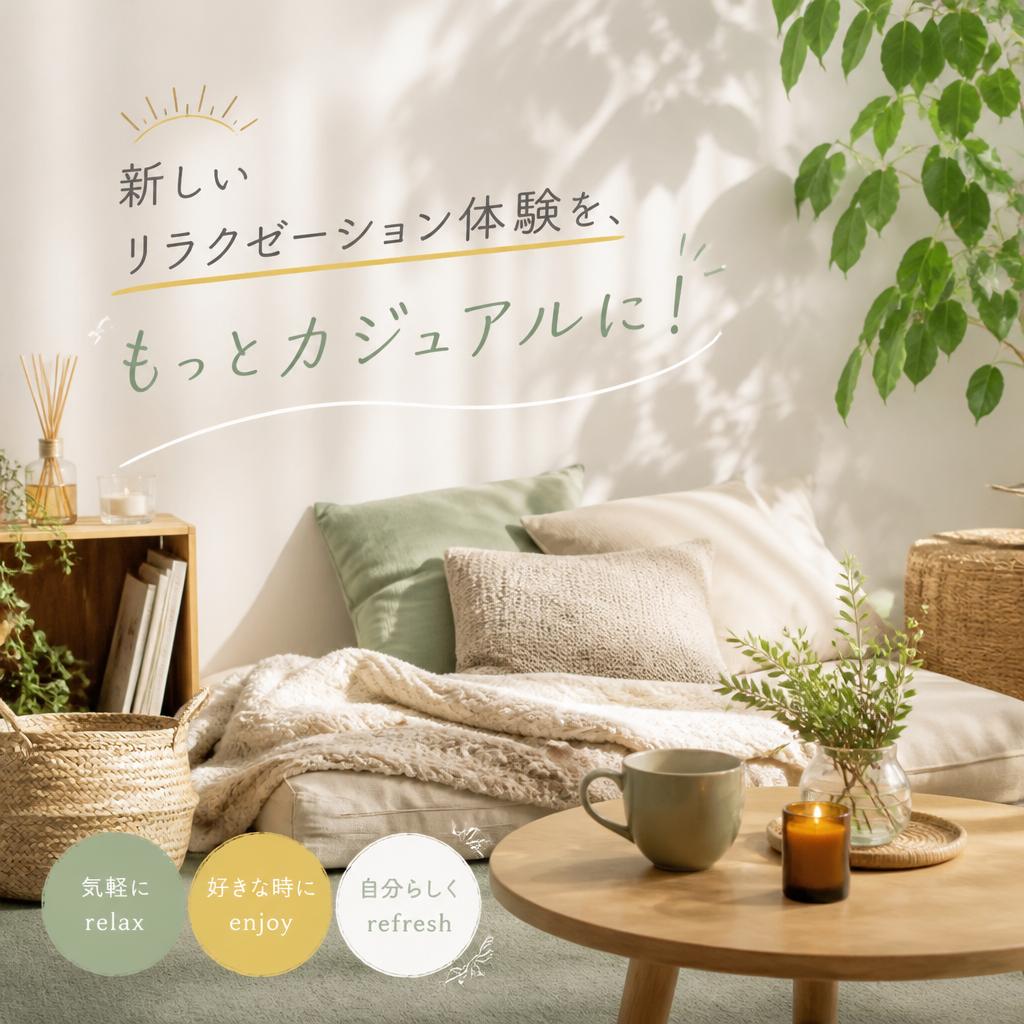 新しいリラクゼーション体験を、もっとカジュアルに！
