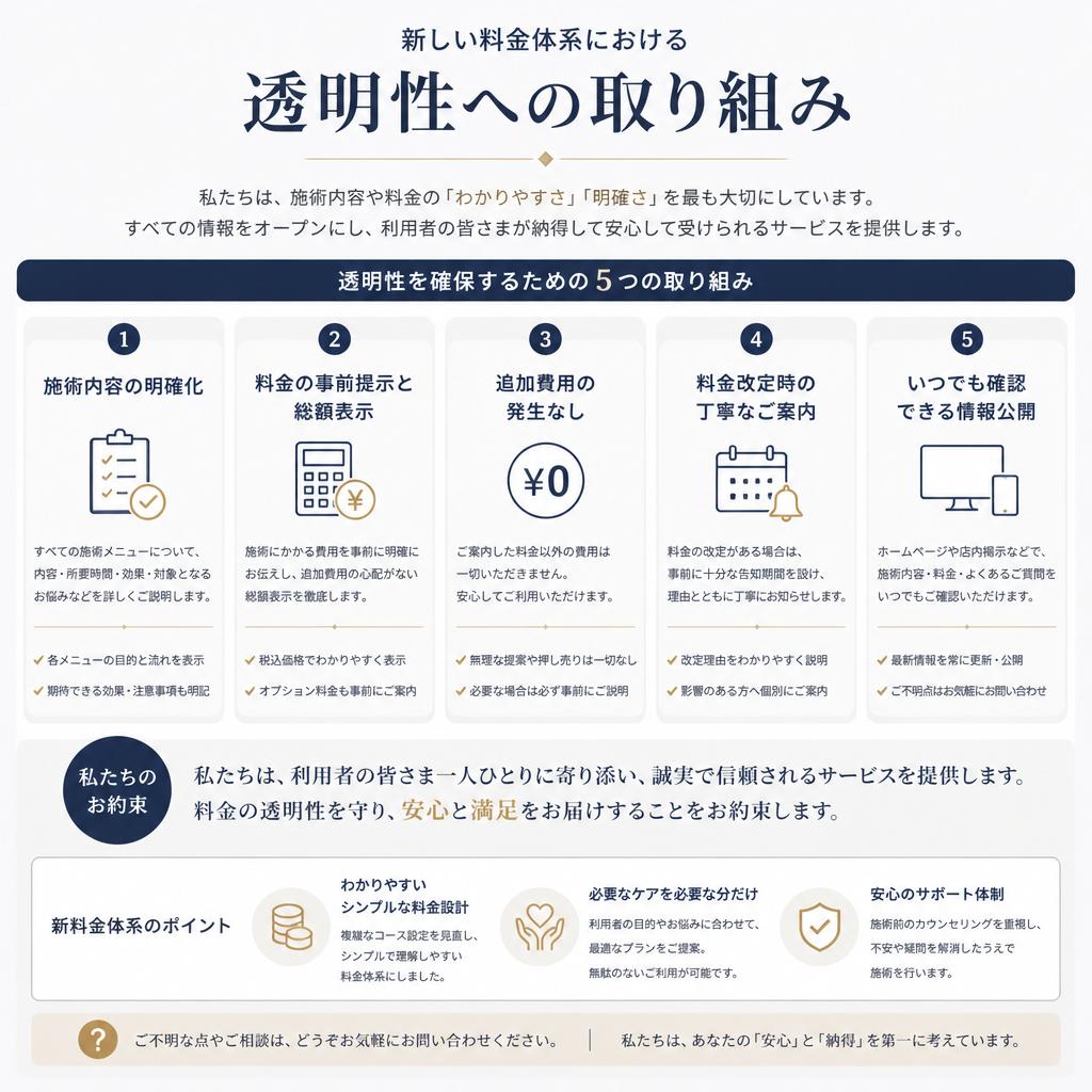 施術内容と料金の透明性