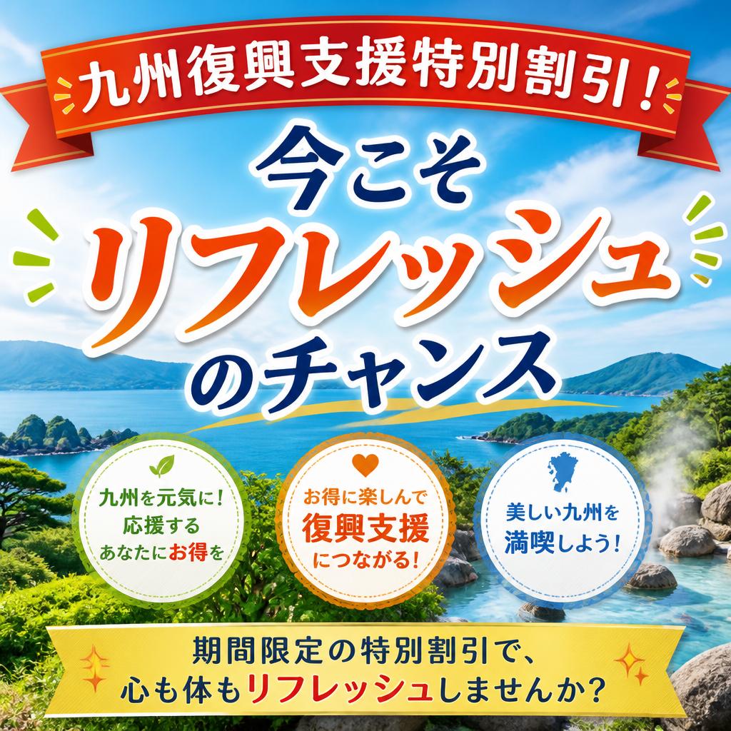 九州復興支援特別割引！今こそリフレッシュのチャンス